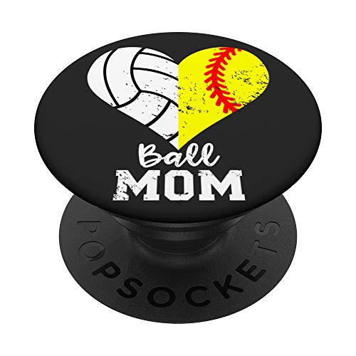 Ball Mom Heart Funny Softball Volleyball Mom PopSockets Grip and Stand for Phones and Tablets Ball Mom Heart Funny Softball Volleyball Mom PopSockets Grip and Stand for Phones and Tablets