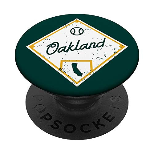 Oakland Baseball Fan California State Outline PopSockets Grip and Stand for Phones and Tablets