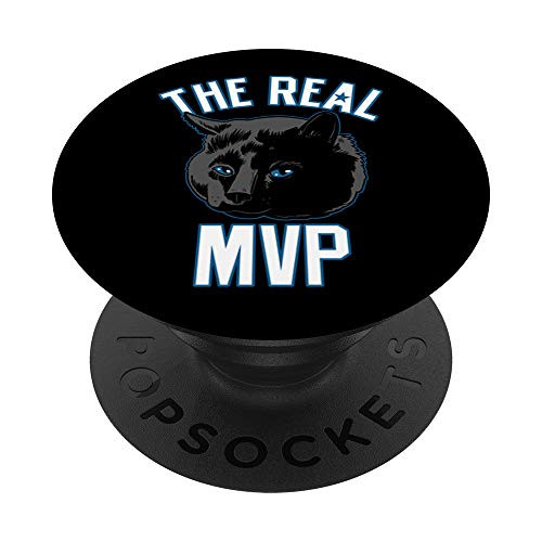 The Real MVP Good Luck Cat Dallas Football Fan PopSockets Grip and Stand for Phones and Tablets