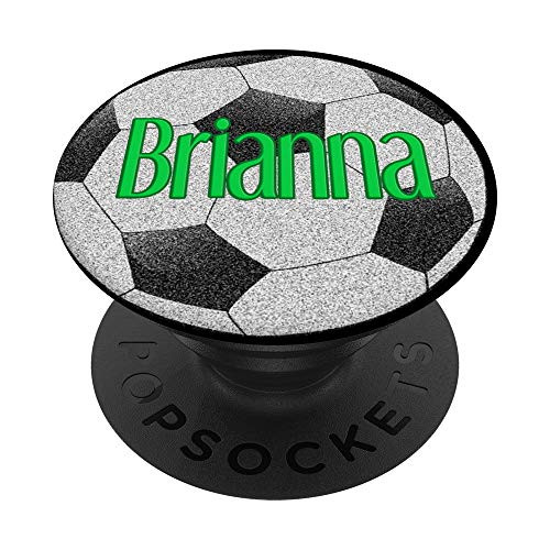Brianna Soccer Ball Pattern with Name PopSockets Grip and Stand for Phones and Tablets