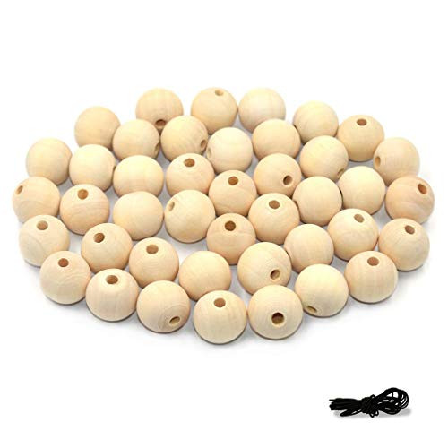 R.FLOWER Natural Wood Beads Round Ball Wooden Loose Beads Unfinished Wood Spacer Beads for Craft-making 200pcs (16mm) R.FLOWER Natural Wood Beads Round Ball Wooden Loose Beads Unfinished Wood Spacer Beads for Craft-making 200pcs (16mm)