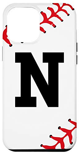 iPhone 12 Pro Max Baseball Letter N Initial Gift Ball Player Gift for Guys Case