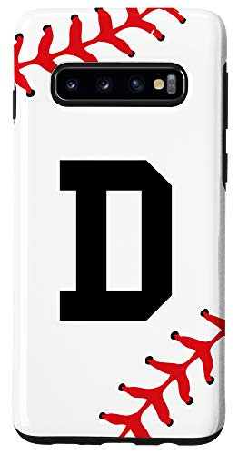 Galaxy S10 Baseball Letter D Initial Gift Ball Player Gift for Guys Case