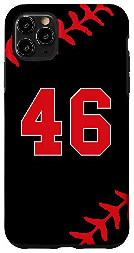 iPhone 11 Pro Max Baseball Jersey Uniform Number 46 Ball Player Gift for Guys Case