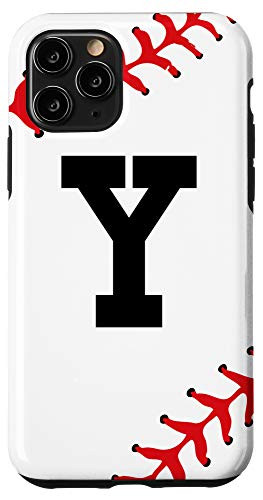 iPhone 11 Pro Baseball Letter Y Initial Gift Ball Player Gift for Guys Case