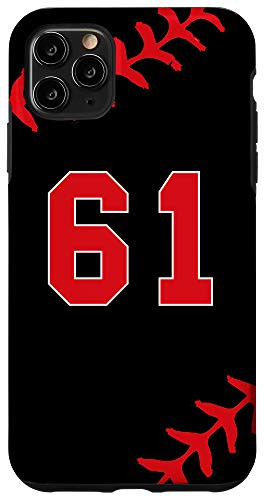 iPhone 11 Pro Max Baseball Jersey Uniform Number 61 Ball Player Gift for Guys Case