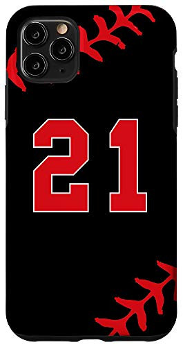 iPhone 11 Pro Max Baseball Jersey Uniform Number 21 Ball Player Gift for Guys Case