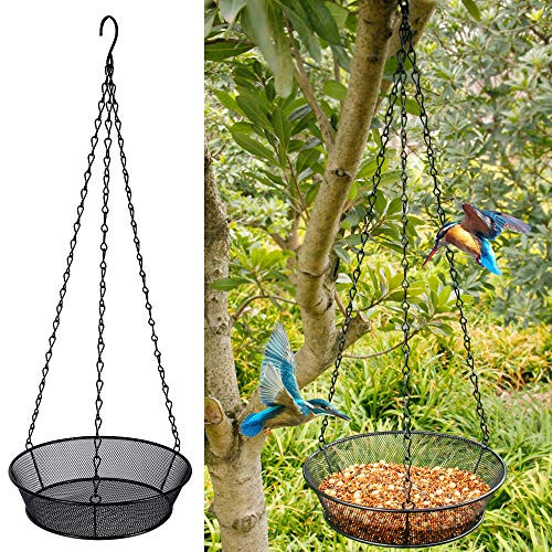 FORUP Hanging Bird Feeder Tray, Platform Bird Feeder Hanging Tray, Metal Mesh Seed Tray for Bird Feeders, Outdoor Yard Garden Outside Backyard Decoration FORUP Hanging Bird Feeder Tray, Platform Bird Feeder Hanging Tray, Metal Mesh Seed Tray for Bird Feeders, Outdoor Yard Garden Outside Backyard Decoration