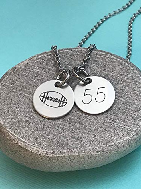 Football necklace, football mom gift, football fan gift, football team, personalized football player, football charm, sports mom Football necklace, football mom gift, football fan gift, football team, personalized football player, football charm, sports mom