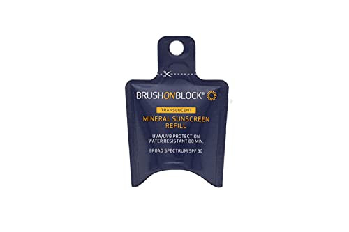 Brush on Block Mineral Sunscreen Powder Eco Friendly Refill, Natural Broad-Spectrum SPF 30, Safe for Sensitive Skin, UVA UVB Face Protection, Reef Friendly -Translucent - Refill-