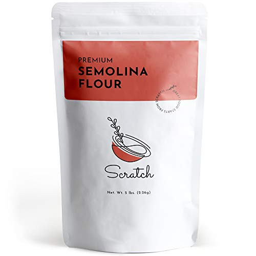 Scratch No.1 Durum Semolina Flour - -5 LB- Fine Semolina Flour for Pasta, Pizza Dough, Cake Flour and Bread Flour, 100 percent Fine Ground All-Natural Durum Wheat