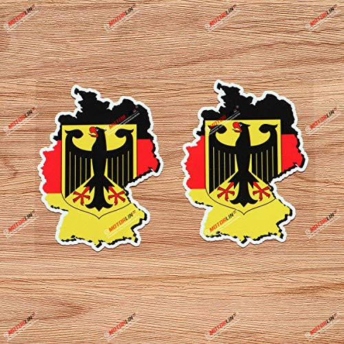 Germany German Flag Map Outline Coat of Arms Eagle Deutschland Vinyl Decal Sticker- 2 Pack Glossy, 4 Inches - for Car Boat Laptop Cup Germany German Flag Map Outline Coat of Arms Eagle Deutschland Vinyl Decal Sticker- 2 Pack Glossy, 4 Inches - for Car Boat Laptop Cup