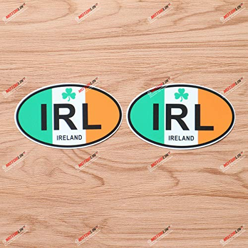 Shamrock Oval Ireland Irish Clover Vinyl Decal Sticker - 2 Pack Glossy, 4 Inches - for Car Boat Laptop Cup