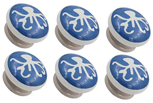THDC Nautical Drawer Pulls, Drawer Knob, Cabinet Knob, Kitchen Cabinet Pull, Door Knob, Door Pulls -Set Of 6- -Nautical Octopus-