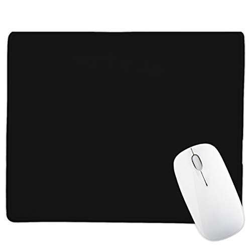 Black Mouse Pad for Laptop Computer,Office Mouse Pad with Design, Non-Slip Rubber Base Mousepad with Stitched Edge
