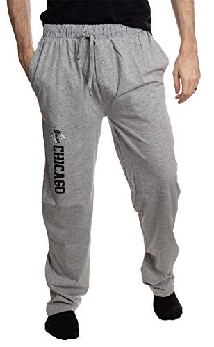 Calhoun NHL Men's Lightweight Cotton Jersey Lounge Pants -Medium, Chicago Blackhawks-