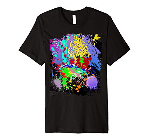 Rainbow Ink Paint, Drip Splatter, Black Premium T-Shirt