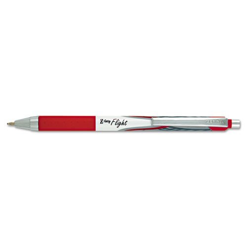 Z-Grip Flight Retractable Ballpoint Pen, 1.2 Mm, Bold, Red, Dozen By- Zebra