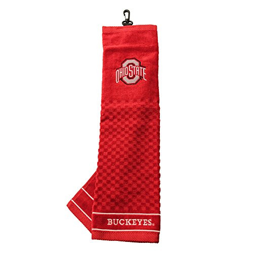 Team Golf NCAA Ohio State Buckeyes Embroidered Golf Towel, Checkered Scrubber Design, Embroidered Logo Team Golf NCAA Ohio State Buckeyes Embroidered Golf Towel, Checkered Scrubber Design, Embroidered Logo