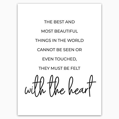 Helen Keller Quote, The Most Beautiful Things in the World Cannot Be Seen - Art Print Farmhouse Style - 12x16 inches - Unframed Wall Decor Poster