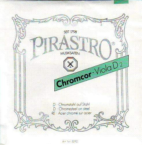 Pirastro Chromcor Viola Strings - D, 15-16 1/2, Chromesteel/Steel, Medium, Ball