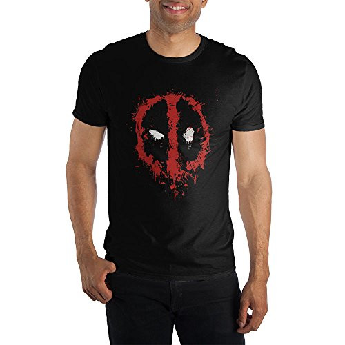 Marvel Comics Deadpool Graffiti Mask Men's Black T-Shirt Tee Shirt-X-Large