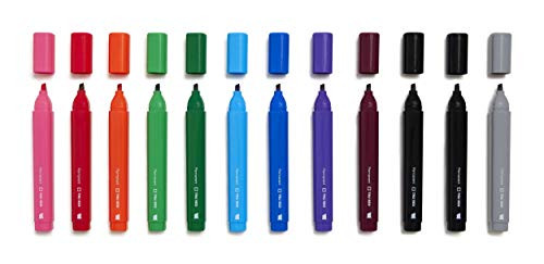 TRU RED 24376662 Tank Permanent Markers, Chisel Tip, Assorted