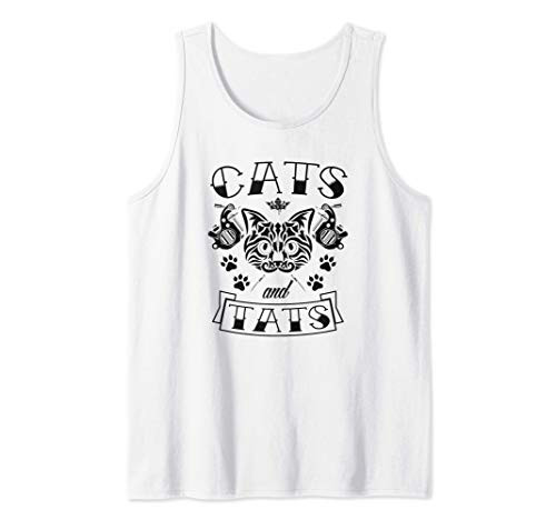 Cats And Tats Cute Kitten Ink Tattoo Gun Tattoo Artist Gift Tank Top