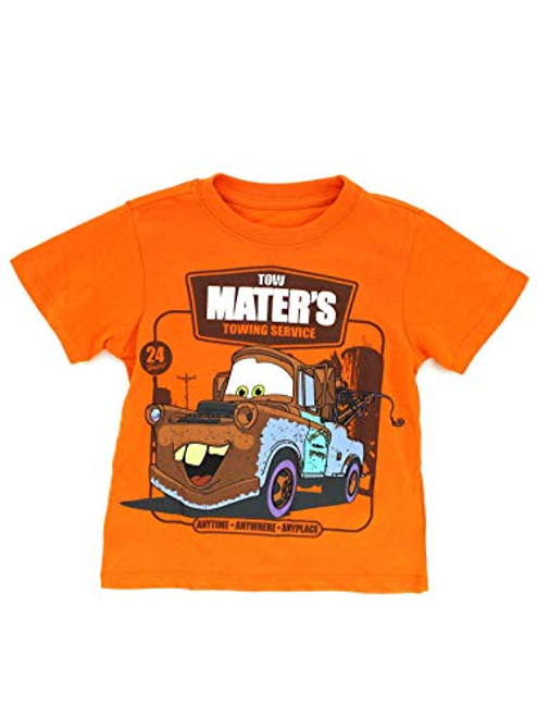 Disney Cars Toddler Short Sleeve Tee -3T, Orange Tow Mater Towing-