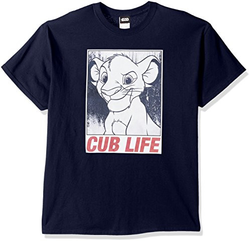 Disney Men's Lion King Simba Cub Life Graphic T-Shirt, Navy, XX-Large