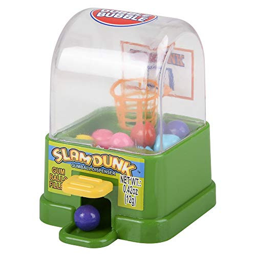 GREEN - 4" Slam Dunk Kids Game Gumball Machine Dispenser -Original Dubble Bubble Gumballs Included- -GREEN-
