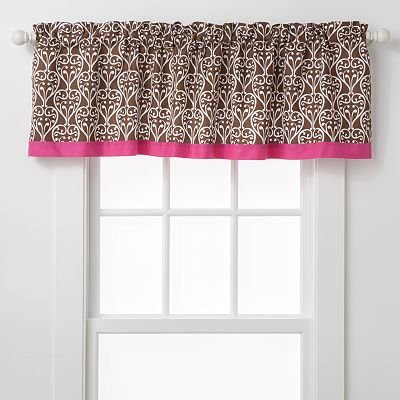 Bacati Damask Pink and Chocolate Window Valance