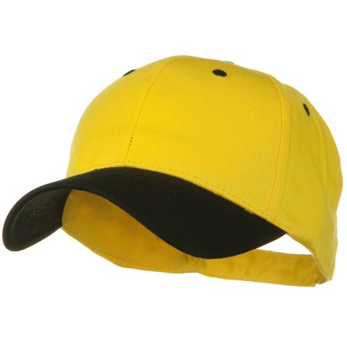 Two Tone Cotton Twill Low Profile Strap Cap - Black Yellow