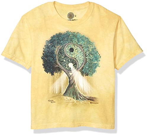 The Mountain Yin Yang Tree Child T-Shirt, Yellow, Medium The Mountain Yin Yang Tree Child T-Shirt, Yellow, Medium