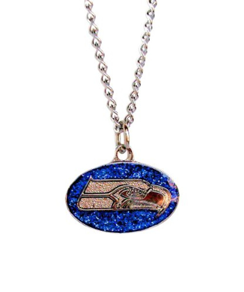 Aminco NFL Seattle Seahawks Glitter Pendant Necklace Aminco NFL Seattle Seahawks Glitter Pendant Necklace