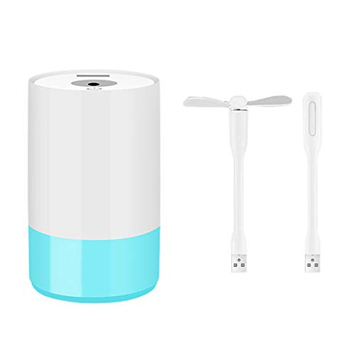 Cool Mist Humidifiers Fan, USB Personal Desktop Humidifier for Car,Super Quiet, 3 In1 USB Personal Desktop Humidifier Small Humidifiers for Bedroom Home Office Car Travel