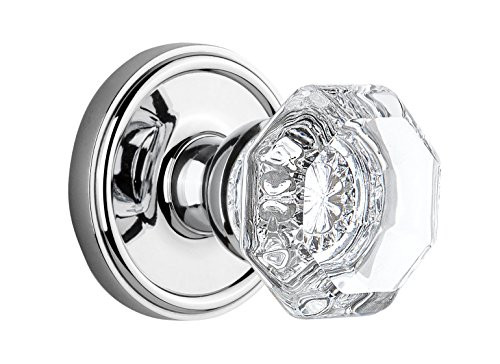 Grandeur Georgetown Rosette with Chambord Crystal Knob, Double Dummy, Bright Chrome