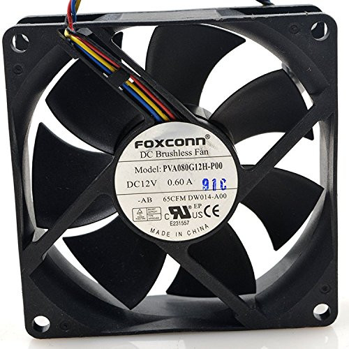 FOXCONN PVA080G12H-P00 12V 0.60A 8CM 8025 4wire Cooling Fan