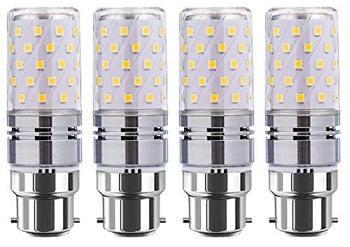 BesYouSel LED Corn Light Bulb B22 Base LED Chandelier Bulbs 12W LED Lamp 120 Watt Equivalent Super Bright 3000K Warm White, 1100lm, Non-Dimmable for Decorative Candle Ceiling Fan, Pack of 4