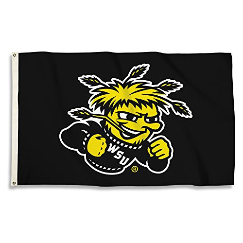 BSI PRODUCTS, INC. Wichita State Shockers 3 X 5 Foot Flag with Grommets, Yellow,