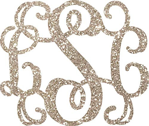 PALE ROSE GOLD GLITTER Vine Monogram Decal for Laptops Car Windows Yeti Tumblers Etc PALE ROSE GOLD GLITTER Vine Monogram Decal for Laptops Car Windows Yeti Tumblers Etc