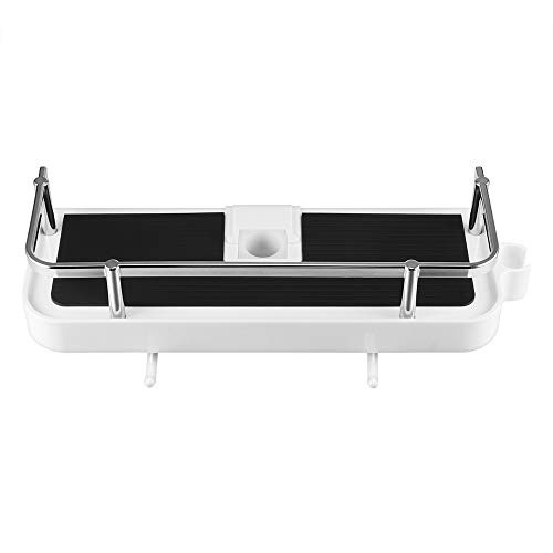 Moontie Bathroom Shelf Organizer, Floating Shelves Wall Mounted Kitchen Storage Basket Adhesive Suction Corner Shelves Shower Caddy