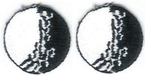 VirVenture Lot of 2 1" White Golf Ball Black Shadow Embroidery Applique Patch Great for Hats, Backpacks, and Jackets.