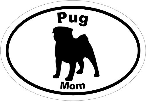 WickedGoodz Oval Vinyl Pug Mom Decal - Dog Bumper Sticker - Perfect Pet Owner Gift WickedGoodz Oval Vinyl Pug Mom Decal - Dog Bumper Sticker - Perfect Pet Owner Gift