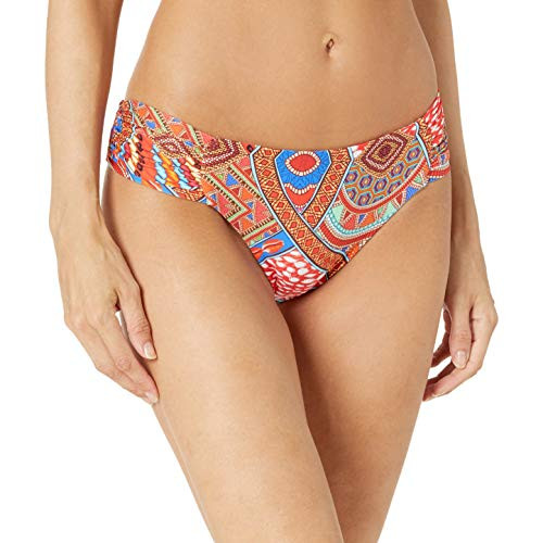 Luli Fama Women's MANDINGA Scrunch Panty Full Coverage Bikini Bottom Swimwear, Multi, XS