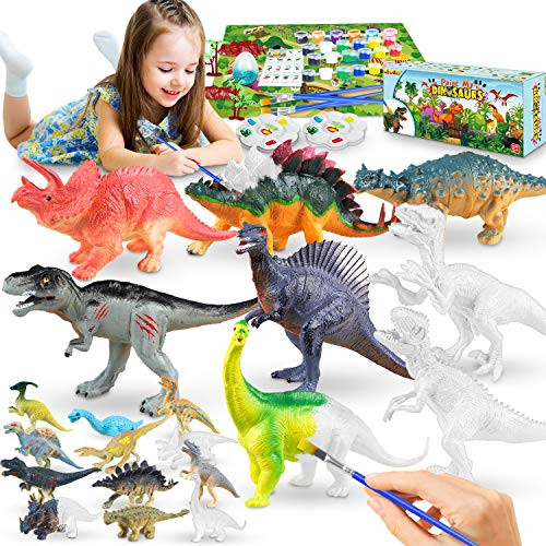 Kids Crafts Dinosaur Toys Paintings Kit, Arts and Crafts for Kids Age 5 6 7 8 9 10 11 12, Craft Supplies Party Favors DIY Gifts Creative Activity for Boys and Girls
