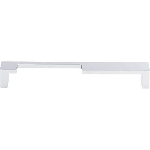 Top Knobs TK257 Modern Metro Series 7 inch Center Notched Handle Pull, Polished Chrome