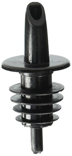 Update International Liquor Bottle Pourer Free-Flow 3 Inch Plastic Disposable Speed Pourer, Black
