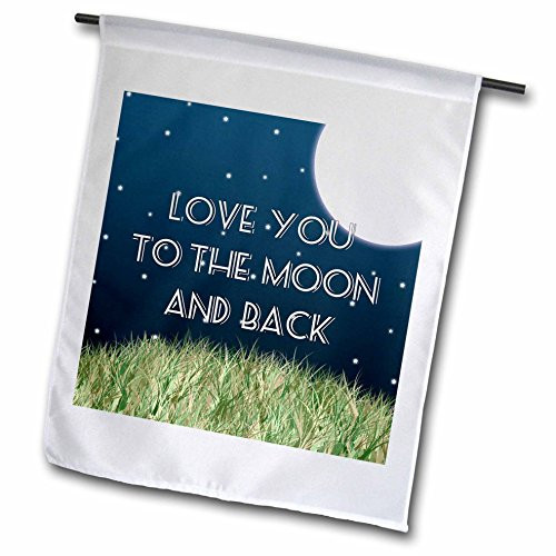 3dRose Love You to The Moon  and  Back - Garden Flag, 12 by 18"