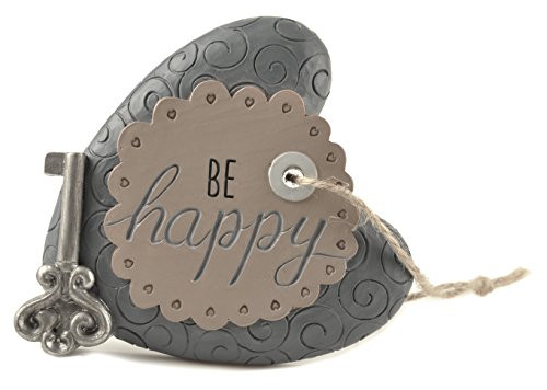 Blossom Bucket Be Happy' Heart W/Key/Easel Home décor